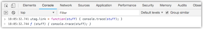 chrome developer tools console