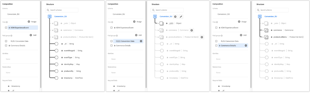 Adobe XDM Schema workflow