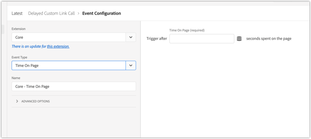 Adobe Launch event configuration code snippet