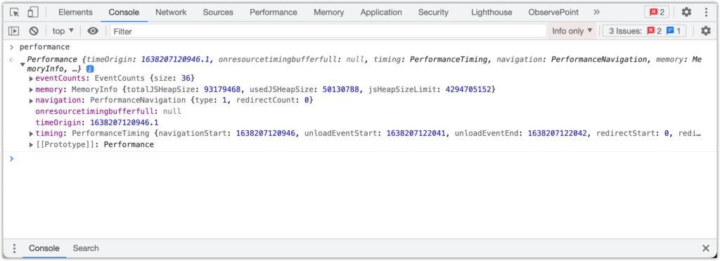 Reading the data from the browser object