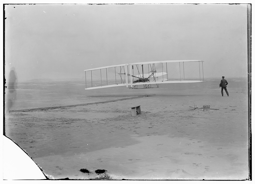 Wright Brothers first powered controlled flight of 120 feet